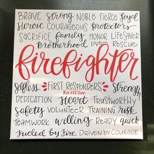 SOLD - Custom Fire Fighter Canvas